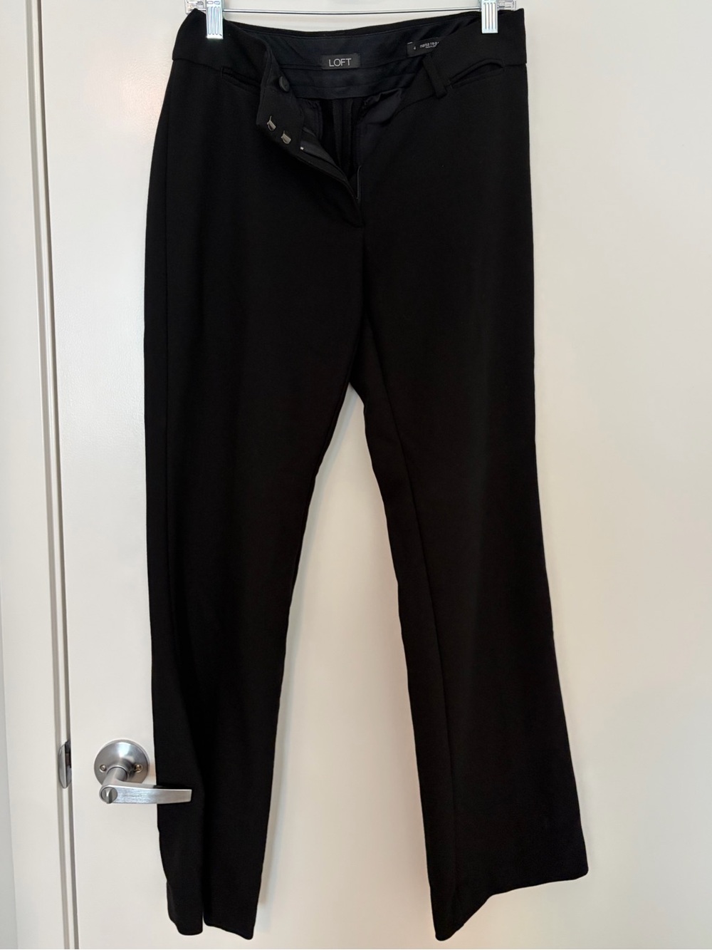 LOFT Black Straight-Leg Trousers